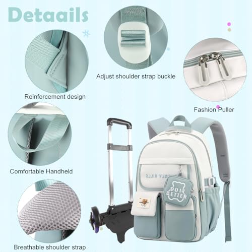 PALAY® School Backpacks for Girls with Wheels Children's Backpack Lightweight School Bags Waterproof Backpacks for Girls PALAY® School Backpacks for Girls with Wheels Children's Backpack Lightweight School Bags Waterproof Backpacks for Girls